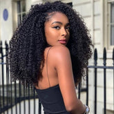 26 Inch Natural Black Long Afro Kinky Curly Wavy Wig